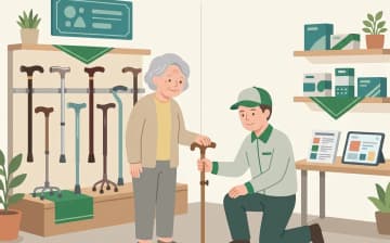 杖の種類と選び方——歩行を支える最初の一本を見つけるを表すイラスト