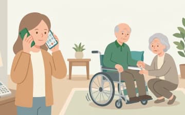 福祉用具が故障・破損したときの対応を表すイラスト