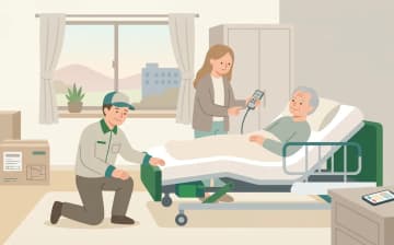 福祉用具の納品・設置日に確認することを表すイラスト