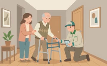 福祉用具を試用（デモ）するときの確認ポイント——3つの視点で失敗を防ぐを表すイラスト