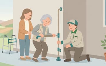 手すりを置く場所の考え方——置き型・工事不要タイプの選び方を表すイラスト