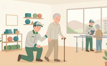 片麻痺の方の生活を支える福祉用具——健側を活かす用具選びを表すイラスト