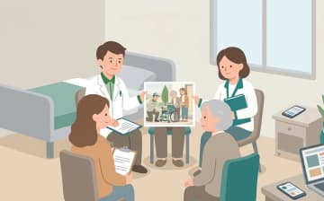 退院までに福祉用具は何をいつ準備する？退院前カンファレンス活用法を表すイラスト