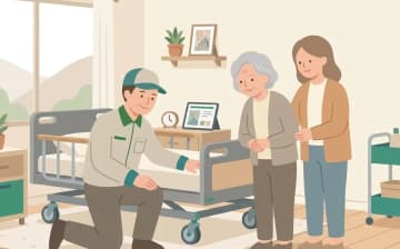 福祉用具の点検・メンテナンスの確認ポイント——契約前の質問から日常チェックまでを表すイラスト