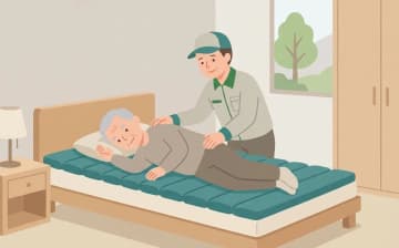 床ずれ予防に関わる福祉用具の考え方——寝具と体位変換の視点からを表すイラスト