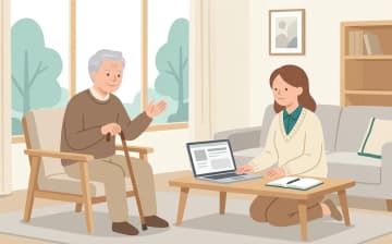 福祉用具の交換を相談するときの流れを表すイラスト