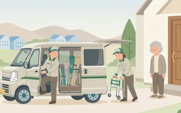 地方で福祉用具事業所を探すポイントを表すイラスト