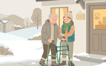 積雪地域で使う福祉用具の確認ポイントを表すイラスト