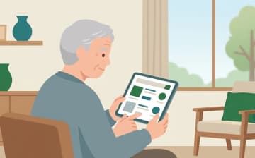 介護ようひんさーちの使い方ガイド——住所・品目・指定で事業所を探すを表すイラスト