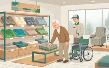 車いすクッションを選ぶときの確認ポイント——必要性の見きわめと種類を表すイラスト