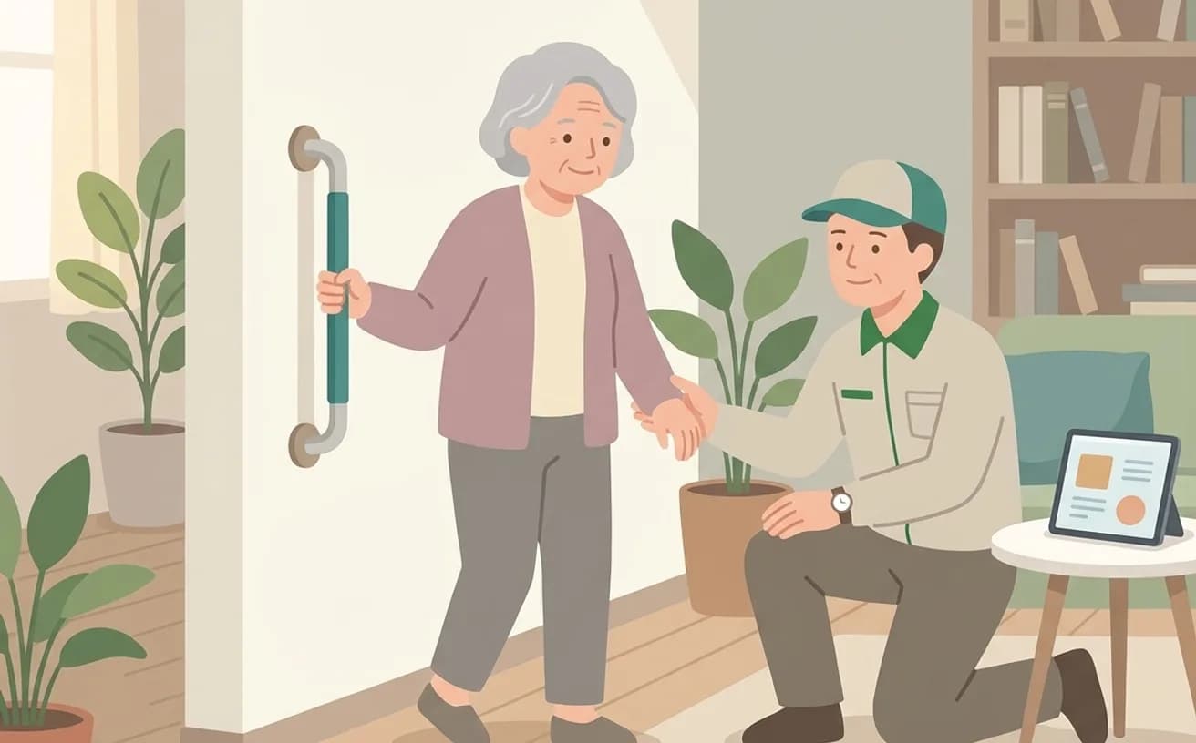 軽度者(要支援・要介護1)が福祉用具を使うときの確認ポイントを表すイラスト