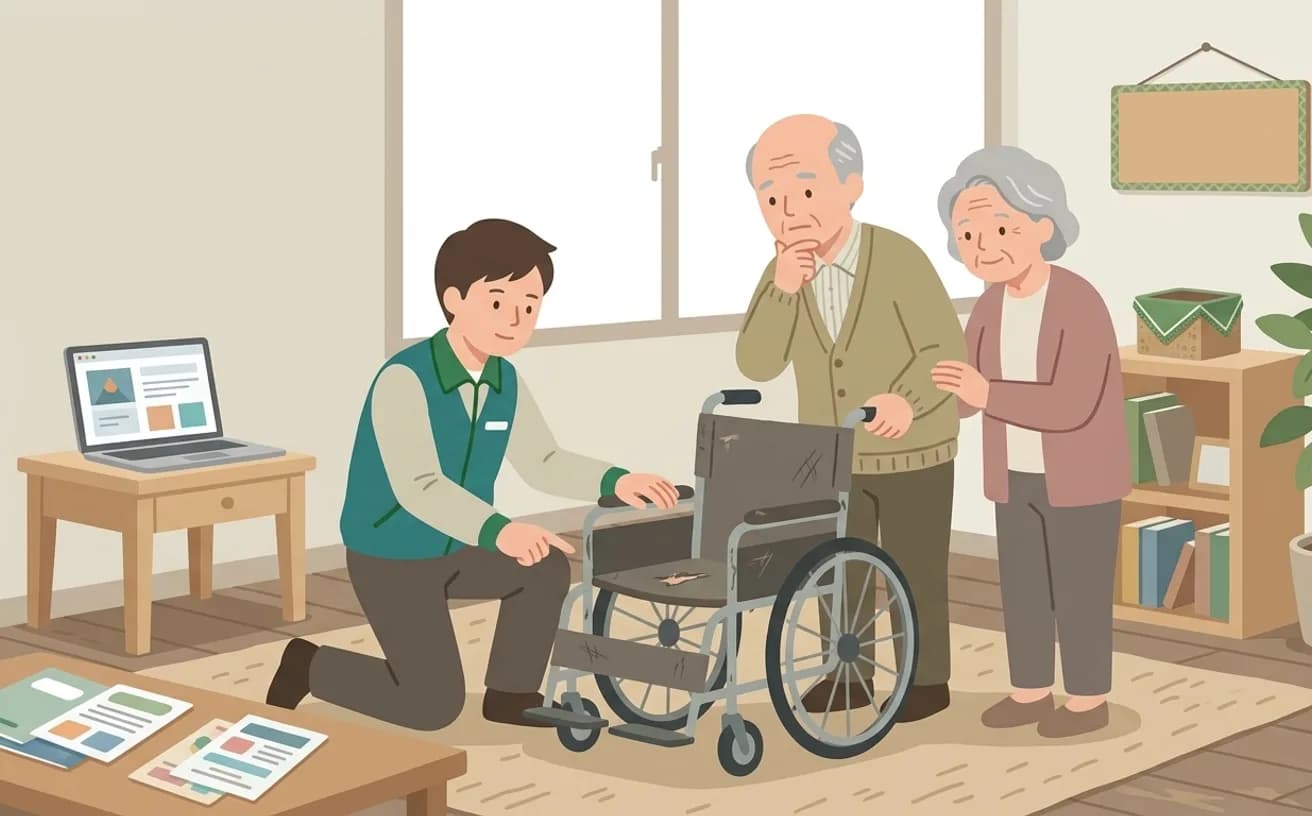 長期利用で見直したい福祉用具のポイントを表すイラスト