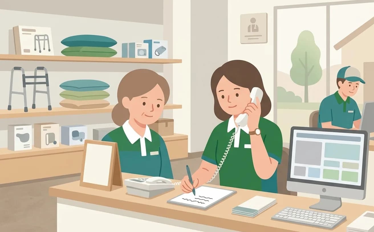 福祉用具事業所の対応力を見るポイントを表すイラスト